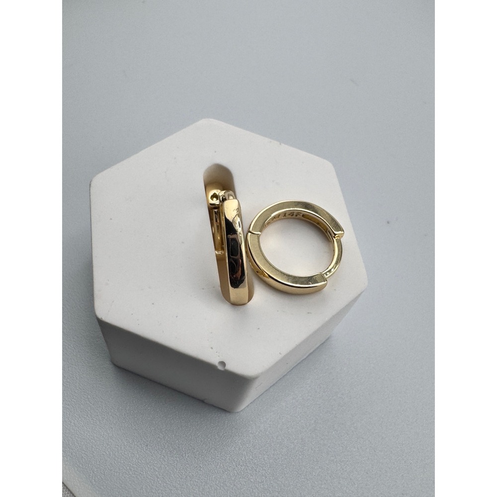 14K Gold Plated Huggie Hoop Earrings Set Minimalist High Polishโ Gold Hoops